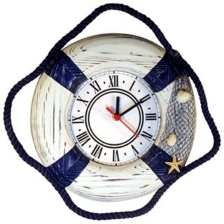 Seaside Life Saver 15" Wide Decorative Wall Clock   #F3918
