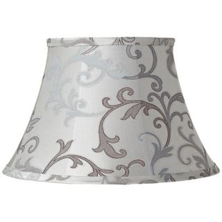 Cream and Gray Floral Scroll Lamp Shade 10x17x11 (Spider)   #V3792