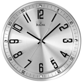 Bulova Silhouette 13" High Stainless Steel Wall Clock   #V7798