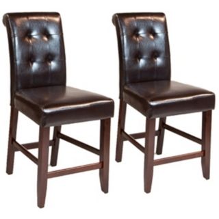 Set of 2 Cosmopolitan 24" High Tufted Counter Stools   #Y6541