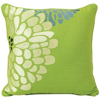 Fresca Green Floral Pattern 18 Square Throw Pillow   #N4388
