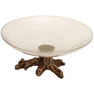 Costa Brava Crackle Etched Glass Bowl   #X8130