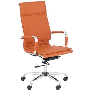 Cameron Terra Cotta Faux Leather Highback Desk Chair   #P6520