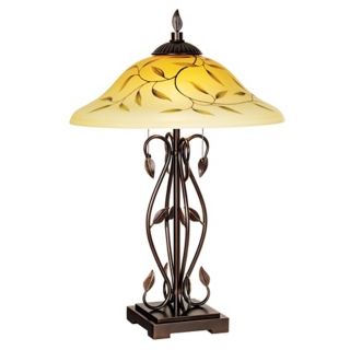 Elegant Leaf Glass Shade Table Lamp   #41142