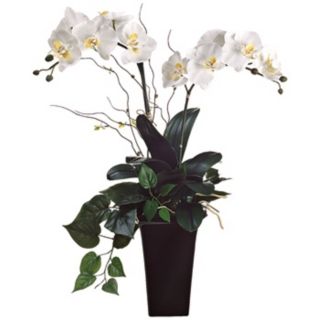 Cream and White 30" High Faux Orchids with Greenery   #W7619