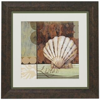 Contemporary Shell I Framed 19 1/4" Square Wall Art   #N3615