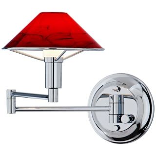 Holtkoetter Magma Red Glass Chrome Swing Arm Wall Lamp   #U6476