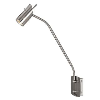 Halogen Gooseneck Brushed Steel Plug In Wall Lamp   #13748
