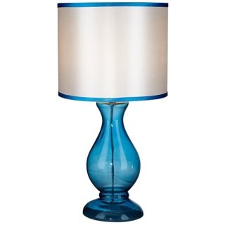 Contemporary Blue Glass Table Lamp   #W9278
