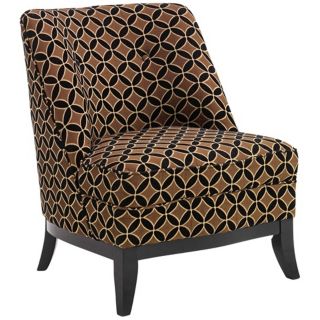 Jester Chocolate Gold Armless Club Chair   #T3989