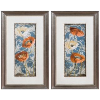 Uttermost Set of 2 Poppies de Bleu 29 1/2" High Wall Art   #V3891