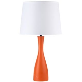 Lights Up Linen Shade Carrot Oscar 24" High Table Lamp   #T3530