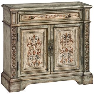 Vera Antiqued European Hand Painted Hall Chest   #W2690