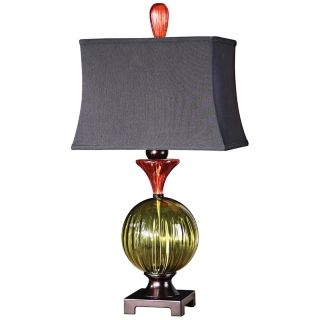 Uttermost Iris Red and Green Glass Table Lamp   #48060