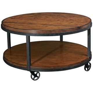 Baja Distressed Finish 34" Wide Round Cocktail Table   #R1790