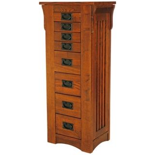 Mission Style Oak Finish Jewelry Chest   #R0976