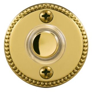 Polished Brass 1 3/4" Beaded Round LED Doorbell Button   #K6233