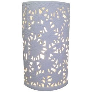 Stella Carved Tropical White Ceramic Accent Uplight   #W5217