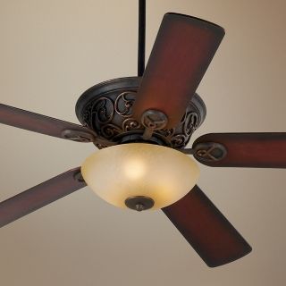 52" Casa Contessa  Bronze and Scavo Glass Ceiling Fan   #55878 56255 13722