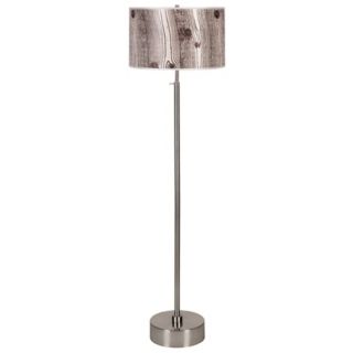 Lights Up CanCan Faux Bois Shade Adjustable Floor Lamp   #T2912