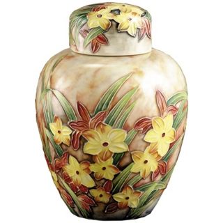 Dale Tiffany Springtime Hand Painted Porcelain Jar   #X5555