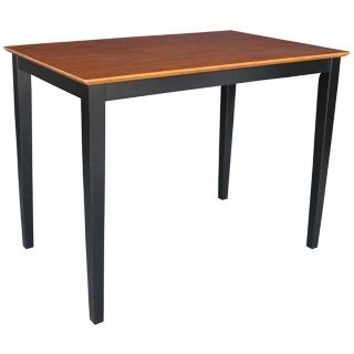 Rectangular 36" High Shaker Leg Black and Cherry Wood Table   #Y6228