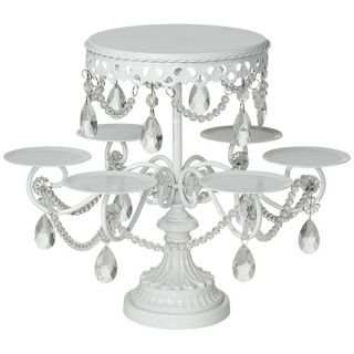 Antique Silver and Crystal Cake and Cupcake Stand   #V4924