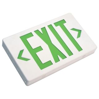 White with Green AC Only LED Exit Sign   #45387