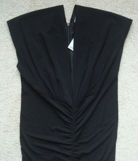 1,080 JULIEN MACDONALD Black Draped Crepe Jersey Dress 42 NWT! Net A