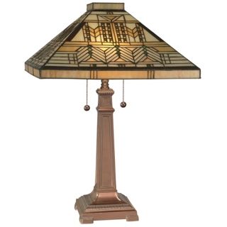 Dale Tiffany Honey Coffee Mission Style Table Lamp   #X2862