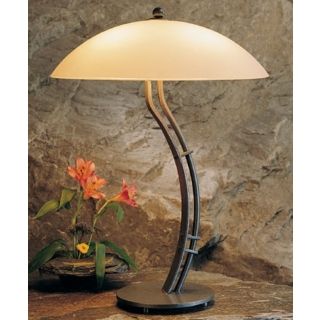 Hubbardton Forge Curved Metra Table Lamp with Opal Shade   #95104