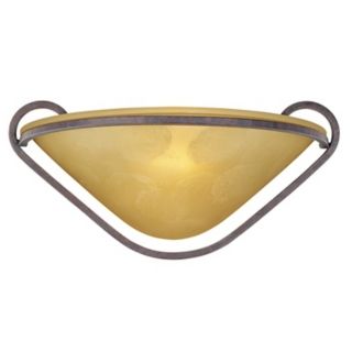 Amber Glass Wrought Iron Wall Sconce   #49687