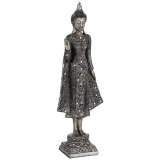 Silver Mosaic Standing Buddha Sculpture   #W8229