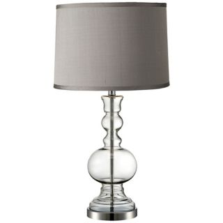 Platinum Grey Dupioni Clear Glass Vase Table Lamp   #V2846 97486