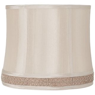Beige Beaded Gallery Drum Lamp Shade 11x12x10.25 (Spider)   #V3742