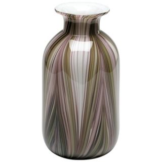 Large Multi Colored Glass Feather Vase   #R0768