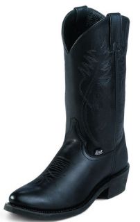 Justin Mens Western Black Cow Boots JB1104 Free Shipping