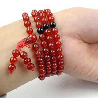 USD $ 12.49   Brazil Natural 3A Red Agate 108 Prayer Beads Bracelet