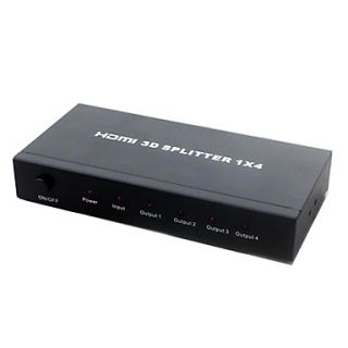 EUR € 45.99   4 port HDMI Splitter case (noir), livraison gratuite