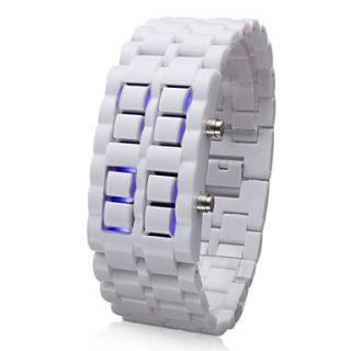 EUR € 6.38   unisex anonieme stijl blauwe LED horloge (wit), Gratis