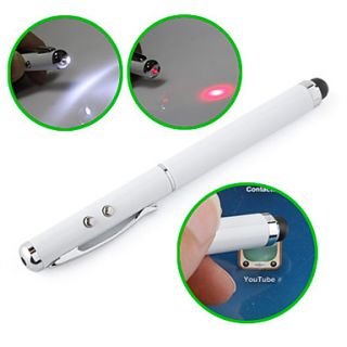 in 1 Touchscreen Stylus + Red Laser Pointer + LED Flashlight for
