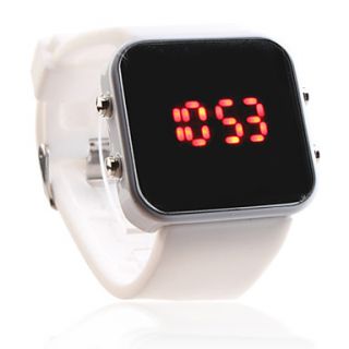 EUR € 4.59   Unisex Silikon Sport Uhr mit LED Anzeige (Weiß), alle