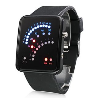 USD $ 6.49   29 LED Silicone Band Wrist Watch(Balck),