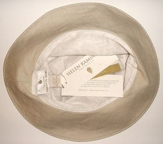 Helen Kaminski Hat Packable Linen Roco Bucket Beige