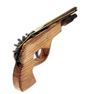 USD $ 4.68   Classical Rubber Band Launcher Wooden Pistol Gun (Toy
