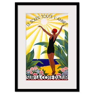 Cote dAzur, Le Soleil Toute, LAnne, Vintage Poster Framed Print