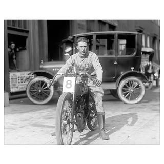 Harley Davidson Motorcycle Racer, 1922. Poster