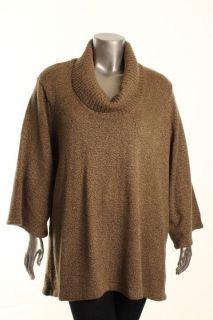 Karen Scott New Brown Cowl Neck Bell Sleeve Pullover Sweater Plus 2X