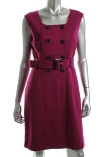 Tahari New Karina Purple Double Breasted Belted Trench Casual Dress