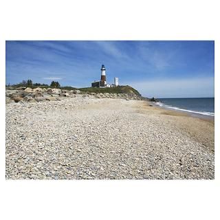 Wall Art  Posters  Beach with lighthouse in